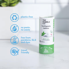 How to use Humble Co chewable toothpaste tablets: bite, chew, brush