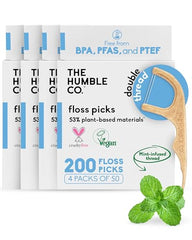 The Humble Co Mint Dental Floss Picks 200-count package