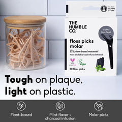 Angled floss head designed to reach back molars