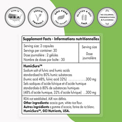 Close-up of HumicSure ingredients in the supplement