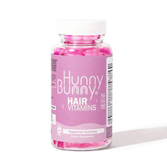60-count bottle of Hunny Bunny Hair Vitamin Biotin Gummies