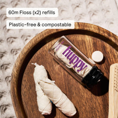 Ingredients: corn starch-based floss with candelilla wax