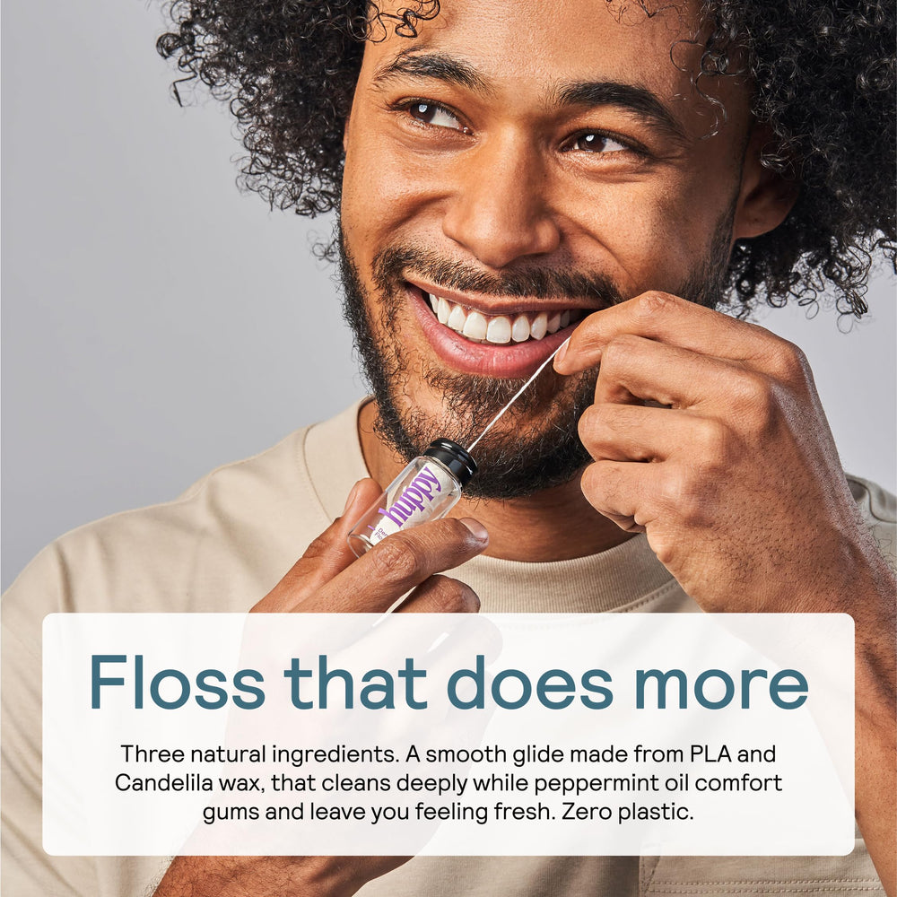 HUPPY peppermint-scented dental floss