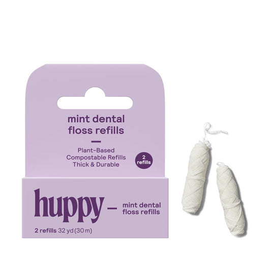 HUPPY plastic-free vegan dental floss 2-pack refill