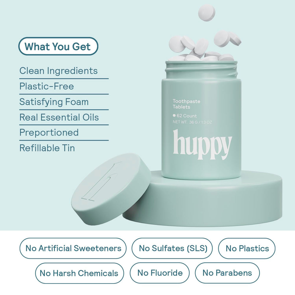 Foaming action of toothpaste tablets