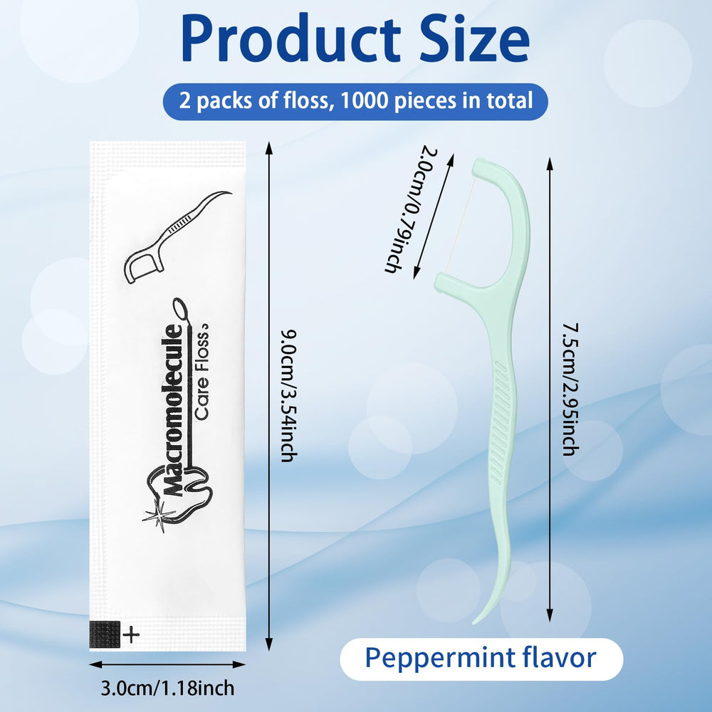 Individually wrapped floss picks for travel and on-the-go