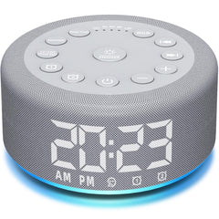 Hushing sound machine alarm clock front view for calm wake-ups