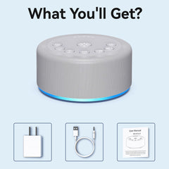 Hushing Sound Machine USB-powered design for easy setup anywhere.