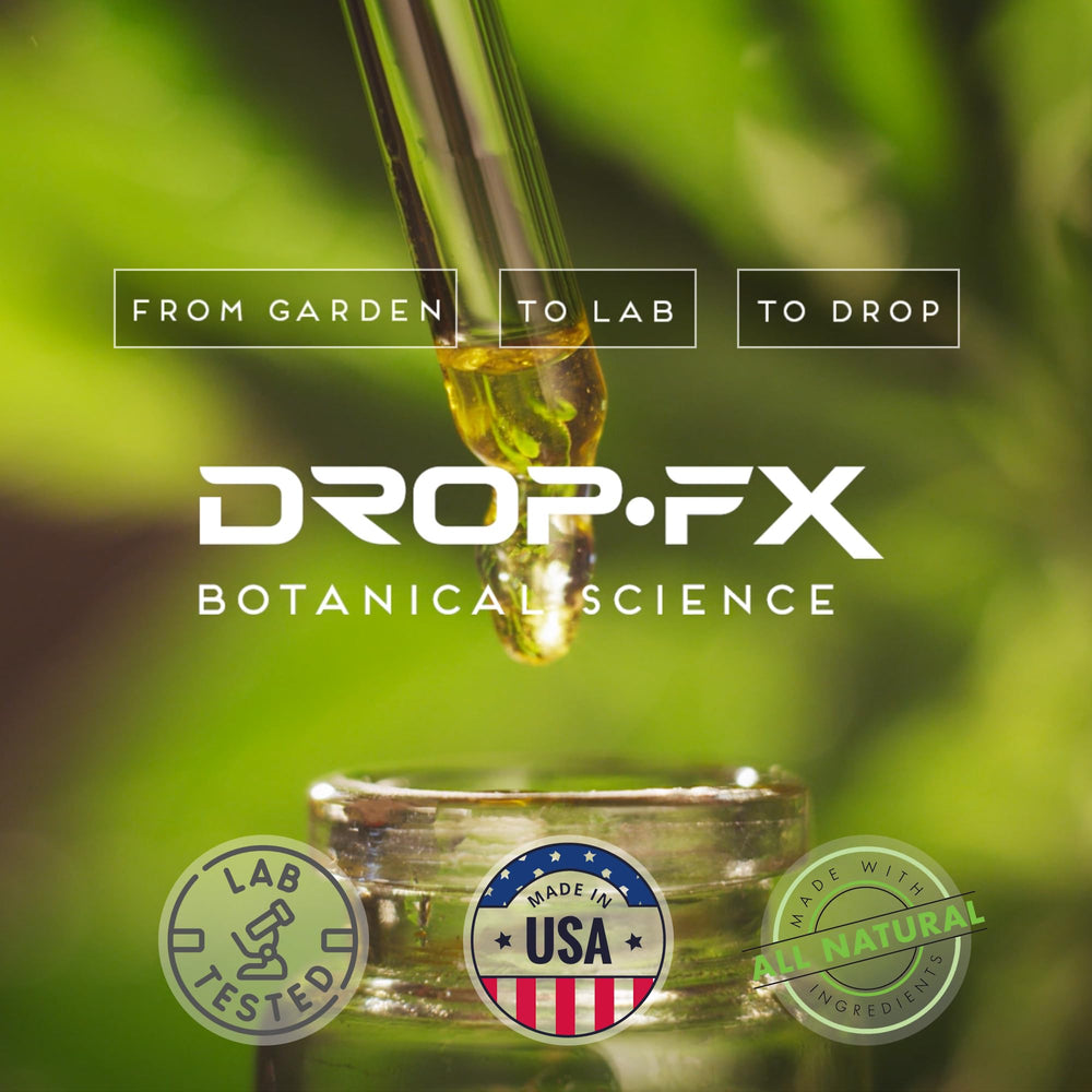 USA-made Hustle Drops label with natural ingredients