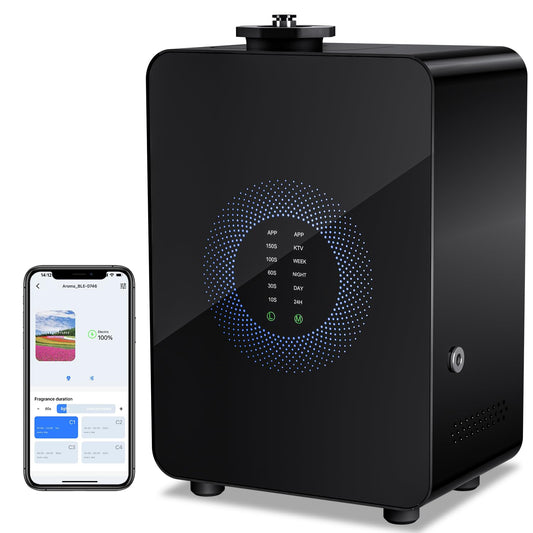 Front view of black HVAC scent diffuser
