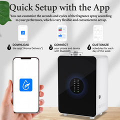Wall-mounted white scent diffuser in HVAC system