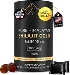 HWAXIGO 3000mg Himalayan Shilajit Gummies Gold bottle front