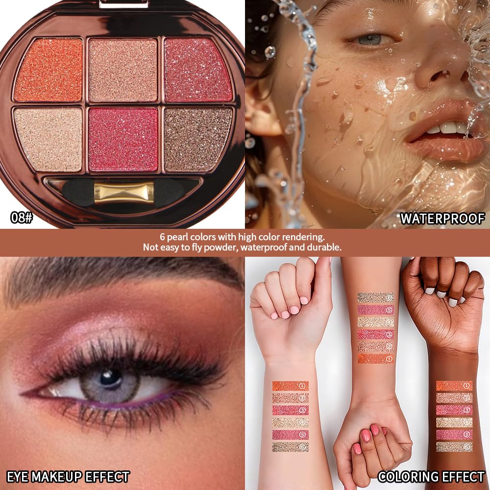 Hxssll Shimmer Glitter Mini Eyeshadow Palette long-wear waterproof color