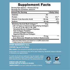 Hyaluronic acid per serving on label
