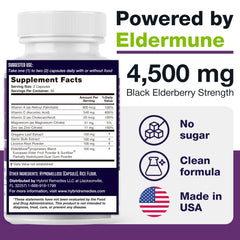 Graphic showing elderberry, zinc, vitamin C, D3, garlic, oregano and licorice
