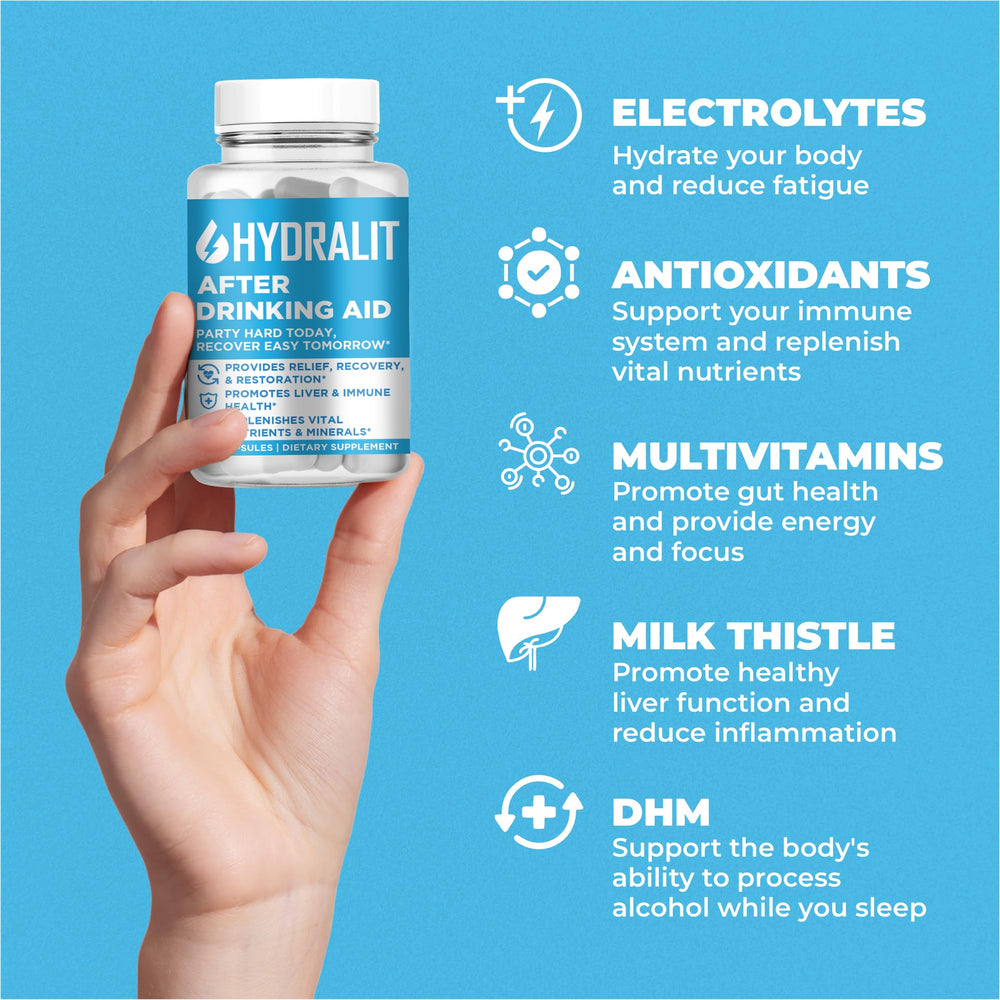 Hydralit weekend recovery scene with bottle on table