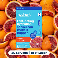 Rehydration powder dissolving in glass of water