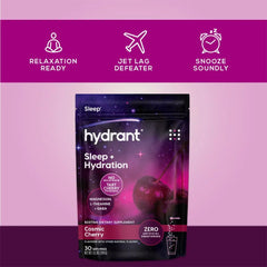 Cosmic Cherry-themed Hydrant Sleep Aid packaging with starry background