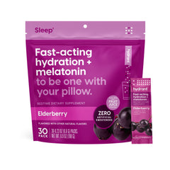 Hydrant Sleep Electrolyte Powder – Elderberry flavor stick pack front view