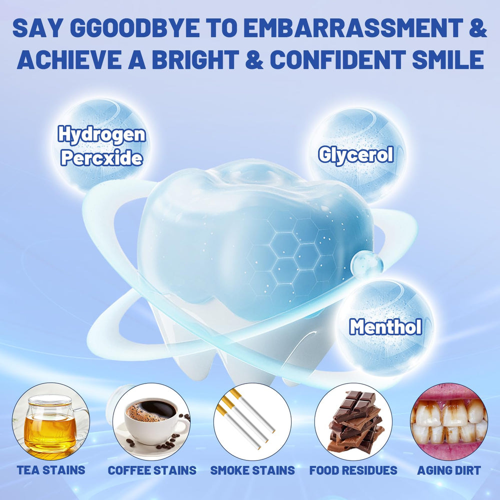 Hydrogel whitening strips conforming to teeth shape
