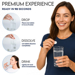 Product with lab-tested hydrogen water tablets