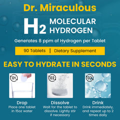 Tablets dissolving in a glass of water for hydration
