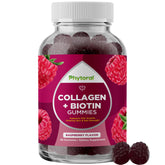 Hero image showing hydrolyzed collagen peptides with biotin gummies for women