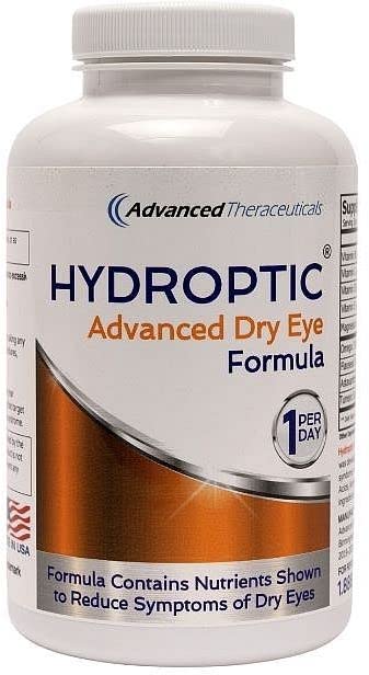 Hydroptic Advanced Dry Eye Formula bottle showing 90-day supply
