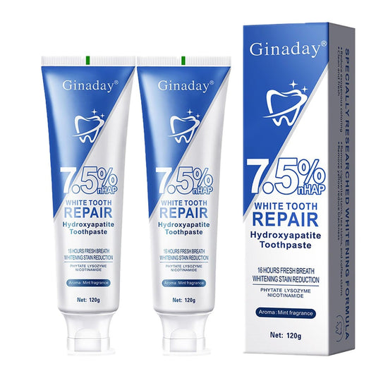 Two-pack hydroxyapatite toothpaste packaging
