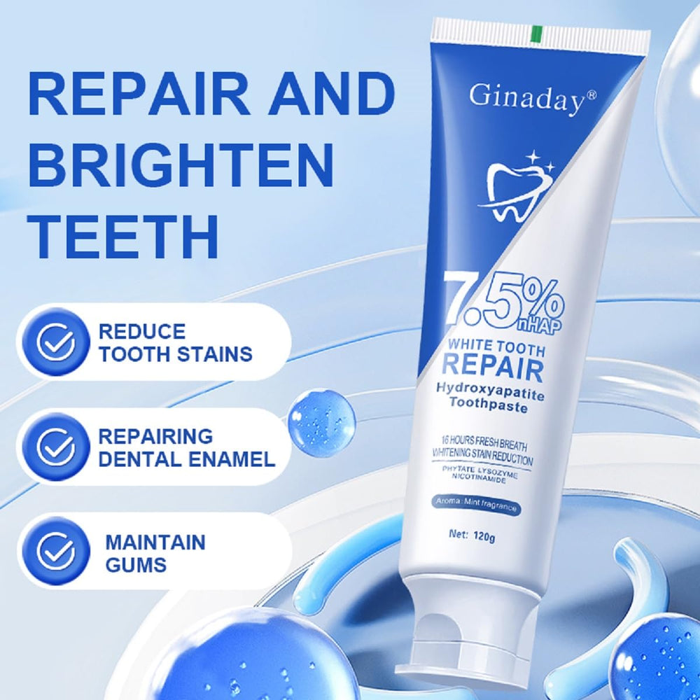 Minty toothpaste application with toothbrush