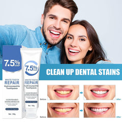 Tube of hydroxyapatite toothpaste designed for sensitive teeth