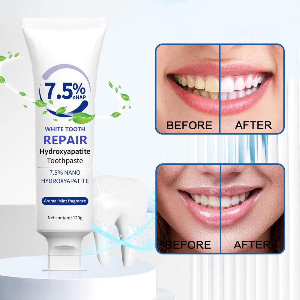 Back view of 2-piece hydroxyapatite toothpaste pack