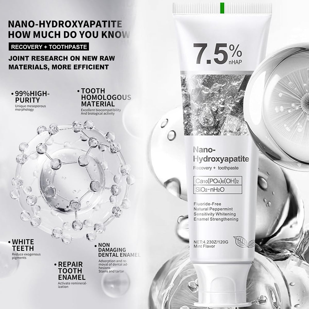 Daily brushing with hydroxyapatite toothpaste