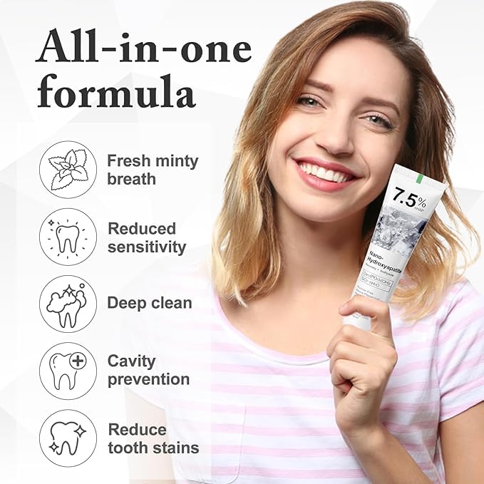 Product image showcasing Hydroxyapatite Toothpaste benefits
