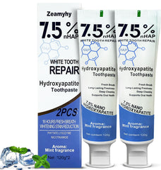 Enamel protection toothpaste tube featuring hydroxyapatite