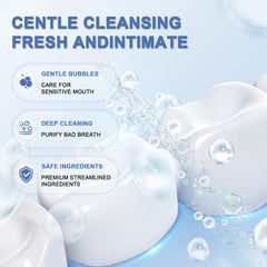 Close-up of Gentle Mint hydroxyapatite toothpaste being dispensed