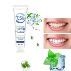 Toothpaste highlighting whitening and stain removal