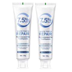 Hydroxyapatite toothpaste tube labeled Gentle Mint