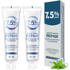 Two-pack hydroxyapatite toothpaste with mint flavor