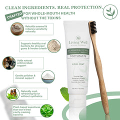 Close-up of ingredients on Hydroxyapatite Toothpaste Mint 4 oz