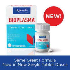 Hyland's Bioplasma 2-pack 100-count bottles with label close-up