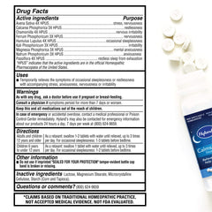 Hyland's Calms Forte tablets beside nightstand for soothing nightly routine.