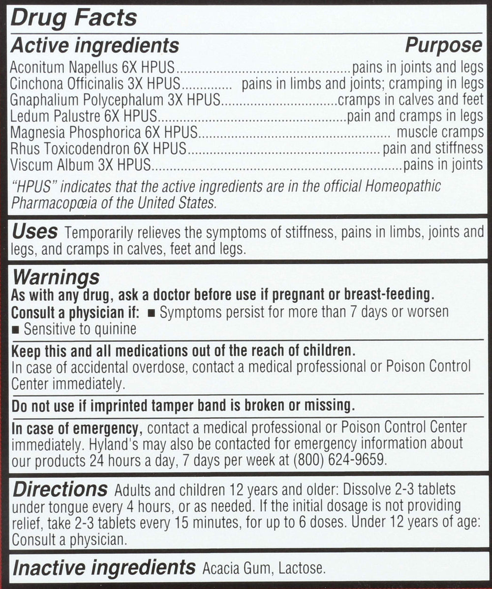Hyland's Leg Cramps blister pack