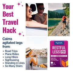 Hyland's Restful Legs PM packaging side view emphasizes a trusted, long-standing health brand.