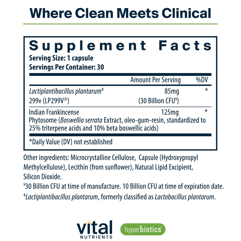 Box packaging showing Clinically Studied Vegan IBS Probiotic