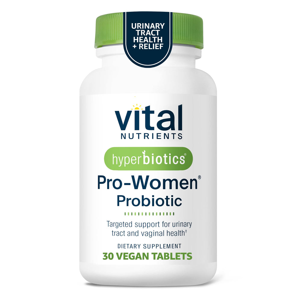 Hyperbiotics Vital Nutrients Pro Women probiotic bottle and capsules