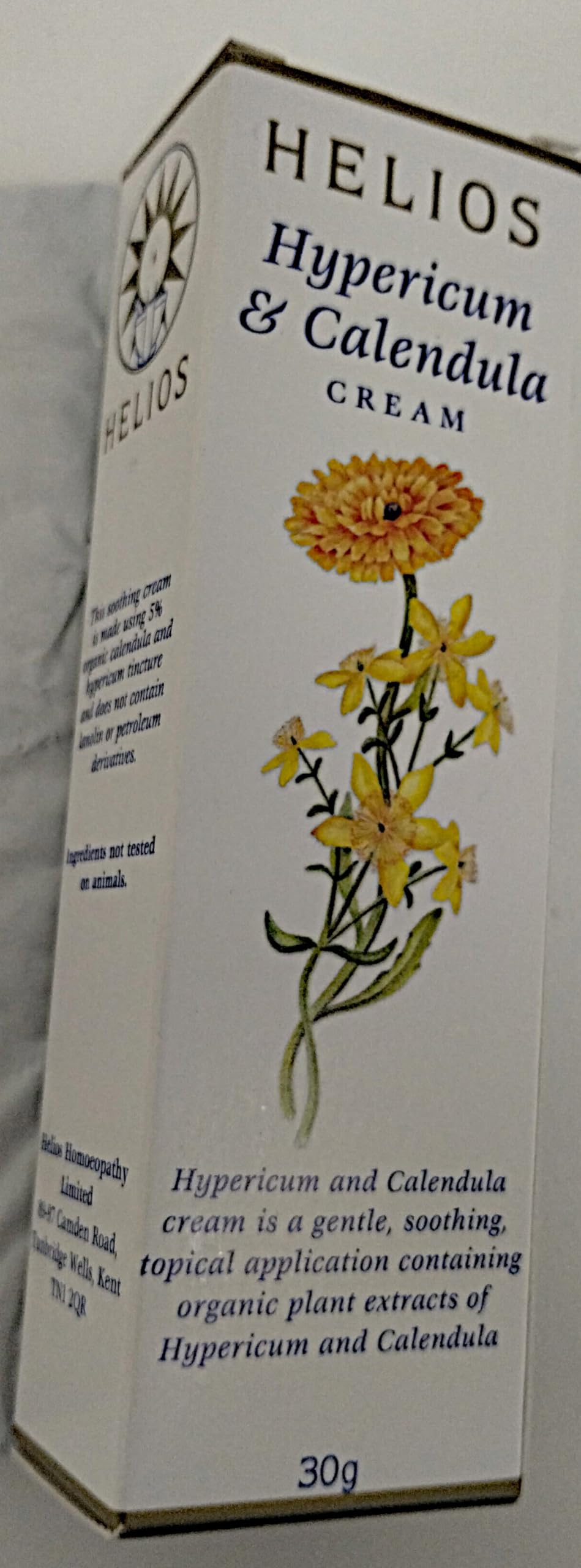 Close-up of Hypericum and Calendula Cream tube