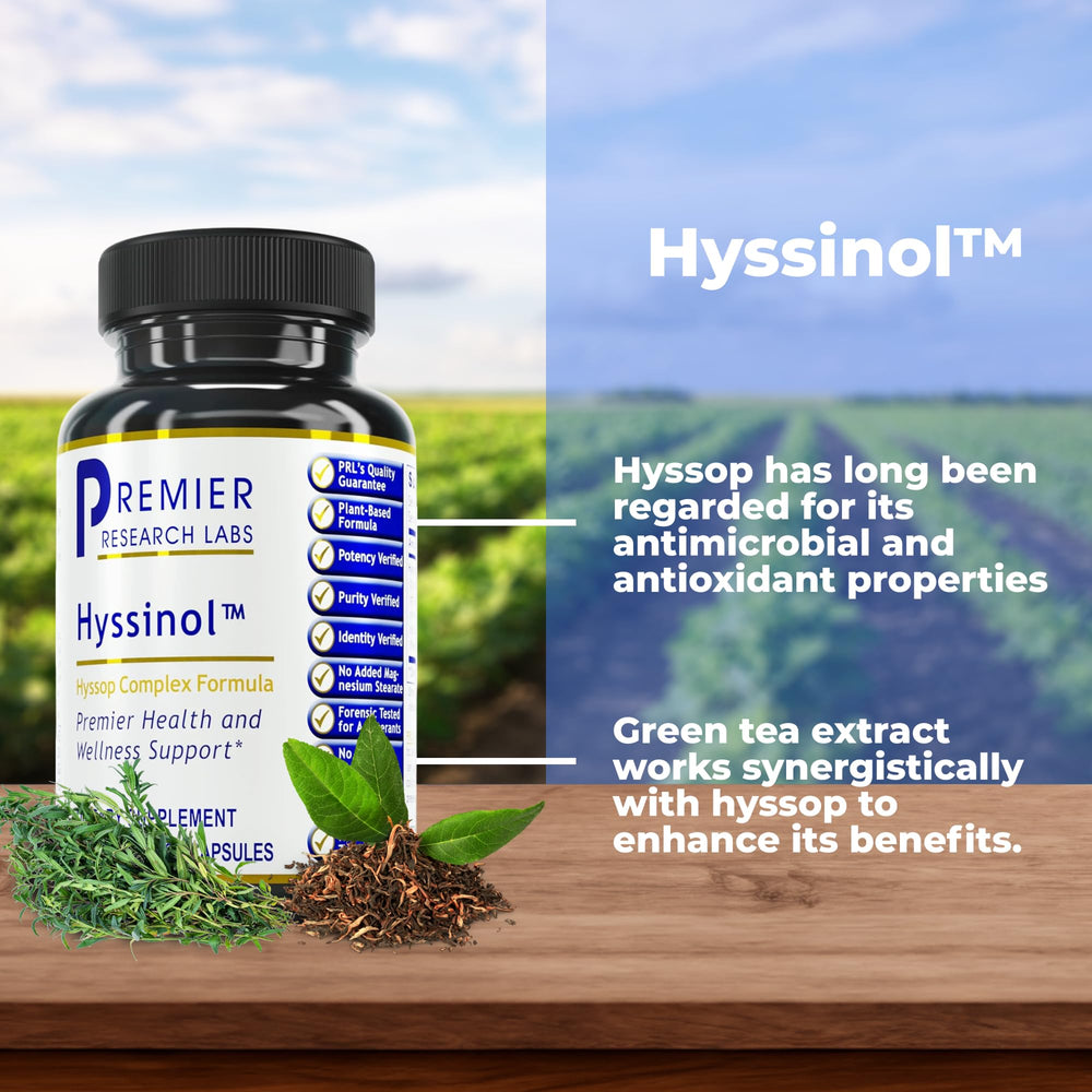 Hyssinol capsules bottle label in focus