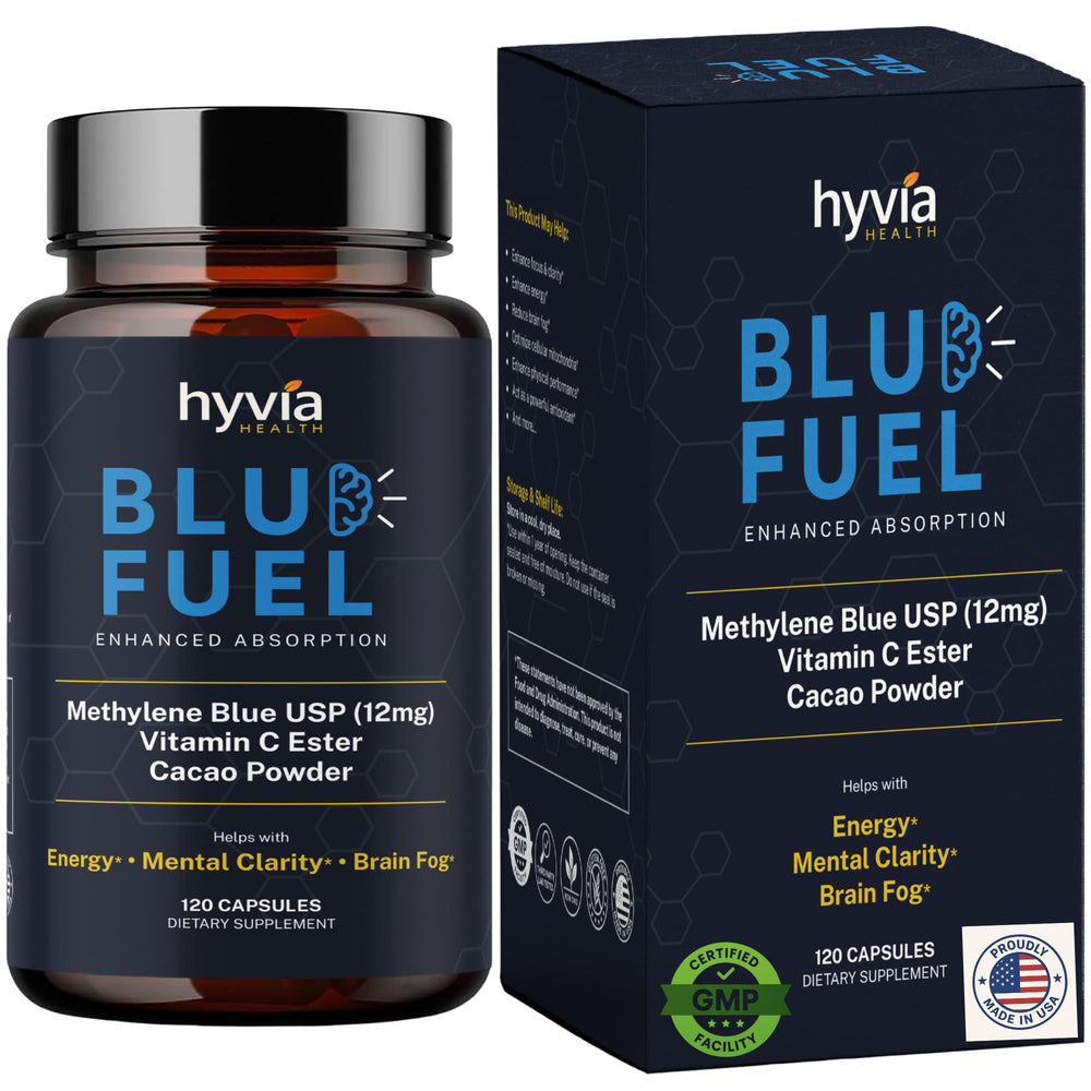 Hyvia Health Methylene Blue Capsules bottle for daily focus and routine