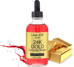 I Am Joy Liquid Colloidal Gold 24K 99.99% Pure - Ruby Red, 4oz glass bottle